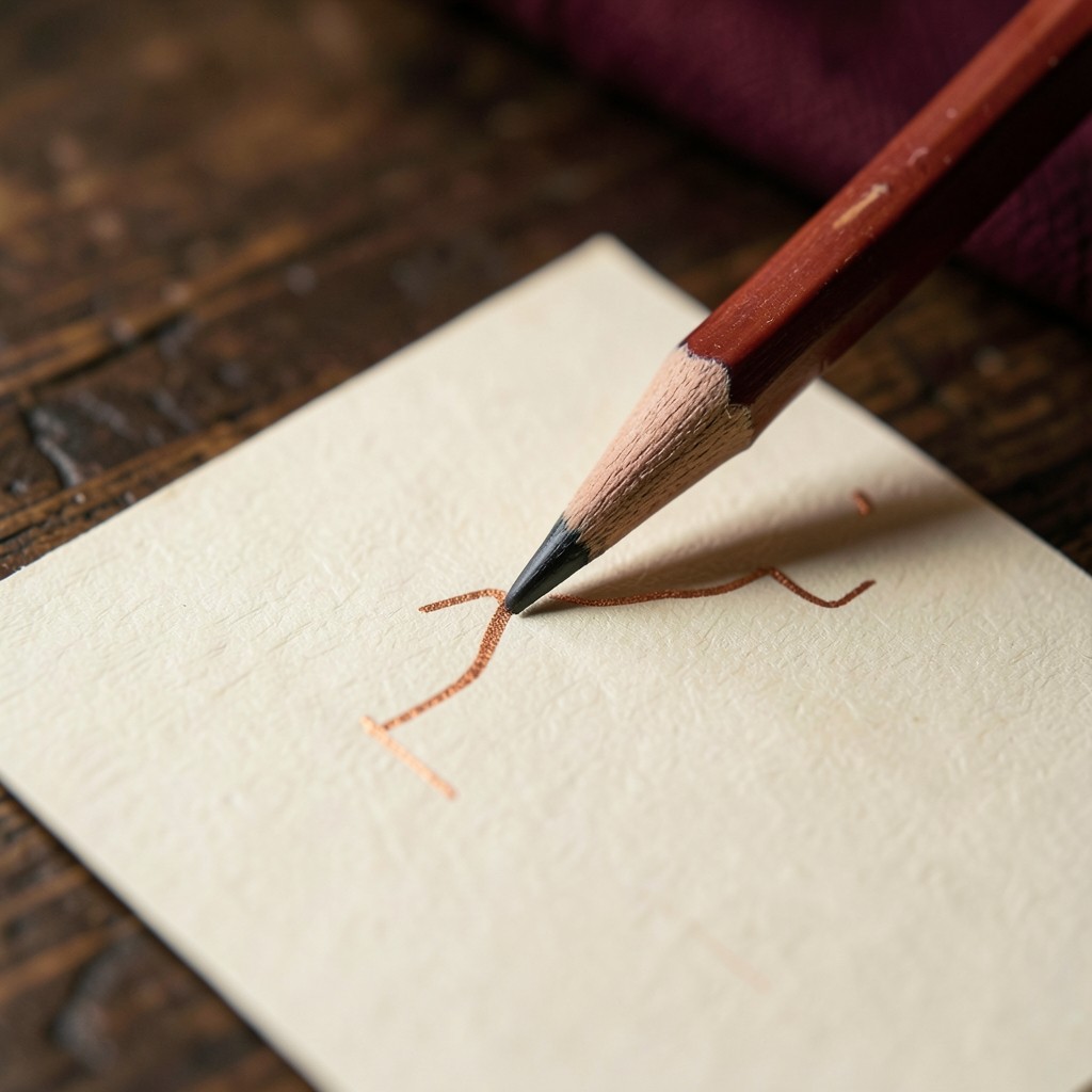 Close view of a pencil marking the start and end of a price swing on cream chart paper